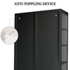61inch Storage Cabinet with Double Glass Doors, Bookshelf Cabinet with 3-Tier Adjustable Shelves and Feet Cold-Rolled Steel Sideboard - 2 of 4