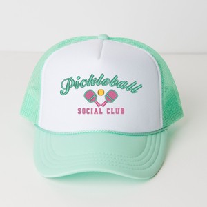 Simply Sage Market Embroidered Pickleball Social Club Foam Trucker Hat - 1 of 3