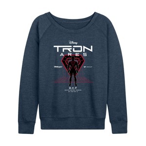 Women's - TRON Ares - Tron Dark Digital Lightweight French Terry Wide Neck Long Sleeve Graphic Shirt - 1 of 4