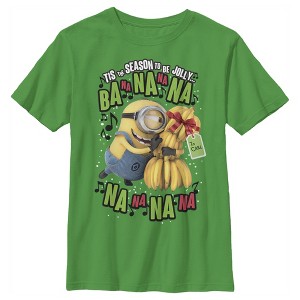 Boy's Despicable Me Christmas Carols Minons Banana T-Shirt - 1 of 3