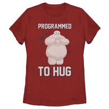 Women's Big Hero 6 Valentine Baymax Programmed to Hug T-Shirt