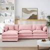 KWPZQEB 102" Modular Sectional Sofa, L Shaped Couch Set with Movable Ottoman, Chenille 3-Seater Cloud Couch with Throw Pillows for Living Room - 3 of 4