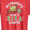 Women's - SpongeBob SquarePants - My Favorite Color Is Christmas Lights Short Sleeve Graphic T-Shirt - 2 of 4