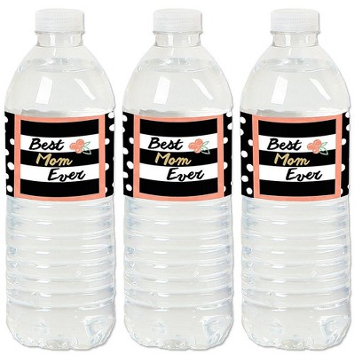 Big Dot of Happiness Best Mom Ever - Mother's Day Water Bottle Sticker Labels - Set of 20