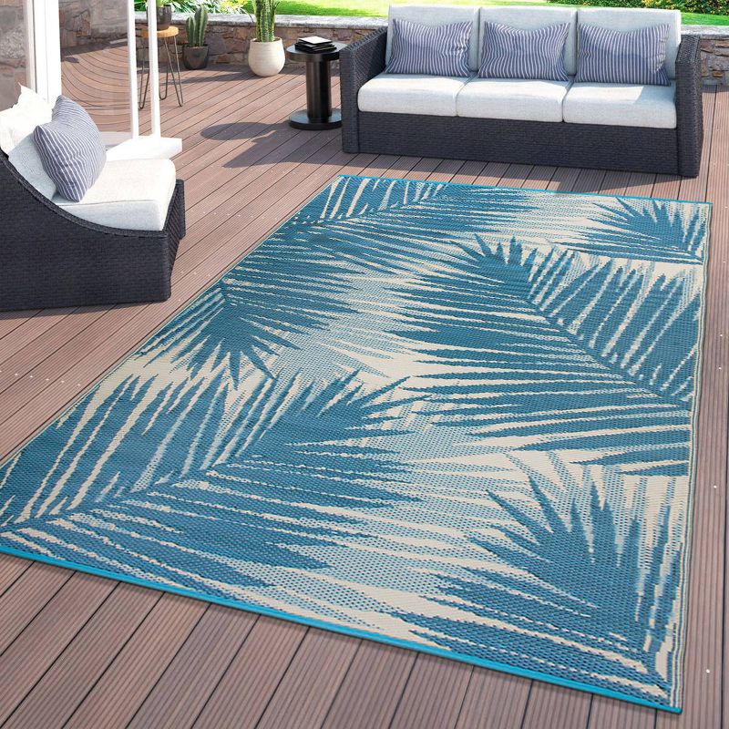 World Rug Gallery Tropical Floral Reversible Plastic Indoor and Outdoor Rugs, 3 of 18