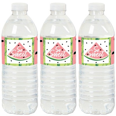 Big Dot of Happiness Sweet Watermelon - Fruit Party Water Bottle Sticker Labels - Set of 20