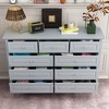 Hitow 9 Drawer Horizontal Dresser Antique Style Chest of Drawers Metal Button Handles - 2 of 4