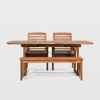 Ravenscroft 4pc Extendable Acacia Wood Outdoor Dining Set - Saracina Home - 2 of 4