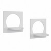 Danya B. 11.6" x 7.7" 2pc Round Silhouette Shelf Set White: Includes Mounting Hardware, MDF Composite Material - 2 of 4