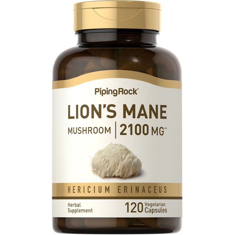 Piping Rock Lion's Mane Mushroom 2100 mg | 120 Vegetarian Capsules, 1 of 2