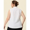 Agnes Orinda Women's Plus Size Sleeveless Office Work Button-Down Tank Top - 4 of 4