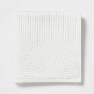 27"x52" Cloud Geo Bath Towel White - Threshold™