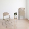 Elama 4 Piece for Indoor and Outdoor Metal Folding Chairs in Beige - 2 of 4