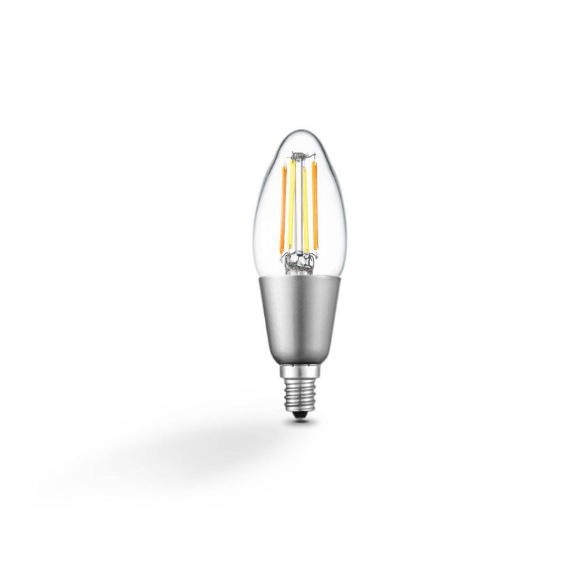 Smart 40W Equivalent Vintage Filament Tunable White LED Wi-Fi Enabled Voice Activated B11 E12 Light Bulb, 3 of 9