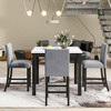 Whisen 5-piece Counter Height Dining Table Set with Faux Marble Top Dining Table and Velvet-Upholstered Chairs - 2 of 4