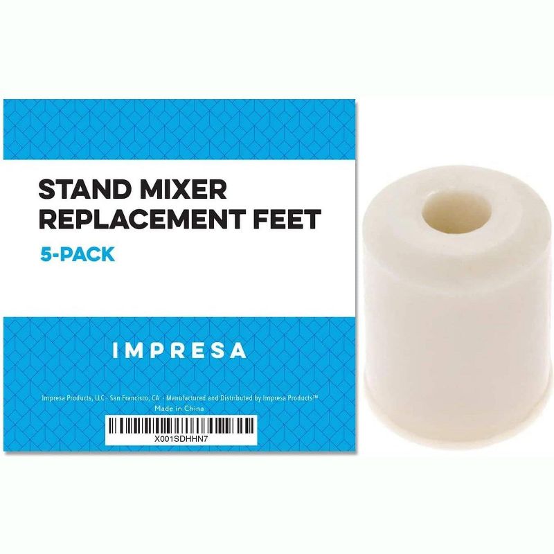 IMPRESA 5 Pack KitchenAid Compatible Mixer Feet, Universal Replacement Rubber Feet for KitchenAid Stand Mixers, Replacement for 4161530 & 9709707, 5 of 6