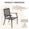 Aoodor Outdoor Patio Stackable Metal Dining Chairs  2-Piece Set with Curved Armrests and Strapped Seat Cushions - 4 of 4