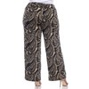 Women's Plus Size Printed Palazzo Pants - White Mark - 4 of 4