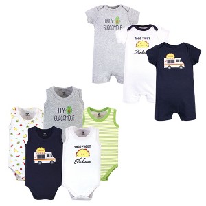 Hudson Baby Infant Boys Cotton Bodysuits and Rompers, 8-Piece, Taco Truck - 1 of 2