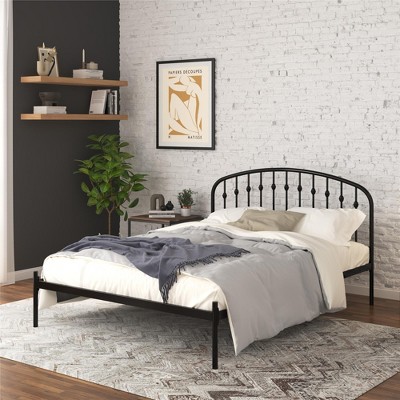 Narla Black Metal Queen Platform Bed Frame with Adjustable Height