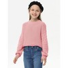 Girls Pullover Sweater Cable Knit Soft Comfy Sweater for Girls Crew Neck Sweater Puff Sleeve Ribbed Knit Cuff - 3 of 4