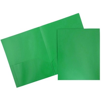 JAM 6pk Plastic 2 Pocket School POP Folders - Green