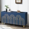 Modern Sideboard Buffet Cabinet, 4 Doors Fluted Storage Cabinet With Adjustable Shelves,Sideboard Cabinet For Kitchen,Living Room-Cuddlewood - 2 of 4