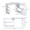 360° Rotating L-Shaped Desk with Storage Shelves – Space-Saving Home Office Workstation, White Modern Corner Writing Table - 3 of 4