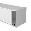 GlasFlength Kitchen Storage Wall Cabinet Floating Cabinet with Sliding Door Rectangular Storage Cupboard for Kitchen, White, 31.9"*13"*13" - 4 of 4