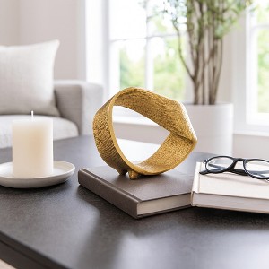 Twisted Hammered Ring Table Sculpture and Statues for Kitchen Decor, Coffee Table Decor, and Decorations for Living Room Shelf Display - 1 of 4