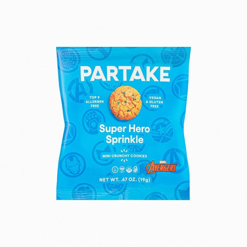 Partake Marvel Avengers Crunchy Super Hero Sprinkle Mini Cookie Snack Packs - 10ct/6.7oz, 6 of 8