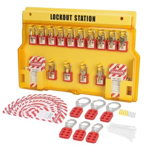 VEVOR Electrical Lockout Tagout Kit, 60 PCS Safety Lockout Tagout Station Includes Padlocks, Hasps, Tags, Nylon Ties, Expansion Kit - 1 of 4