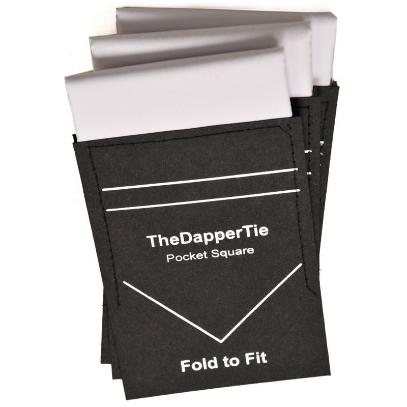 TheDapperTie - Men's Extra Thick Cotton Flat Pre Folded Pocket Square on Card, 2 of 5