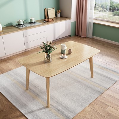 Wooden Dining Table, Rectangular Dinner Table, Rustic Long Table, Seats 6, Suitable for Kitchen, Dining Room