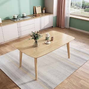 Wooden Dining Table, Rectangular Dinner Table, Rustic Long Table, Seats 6, Suitable for Kitchen, Dining Room - 1 of 4