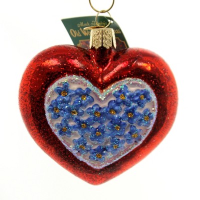 Old World Christmas Forget Me Not Heart Valentine's Day Love Romance  -  Tree Ornaments