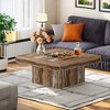NicBex 35.43" W Square Wood Coffee Table Center Dining Table with LED Lights for Living Room - 4 of 4