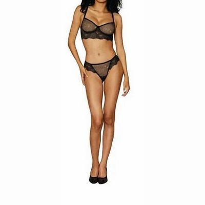 Women's Rhinestone Embellished 2 Piece Bra Set - Dreamgirl