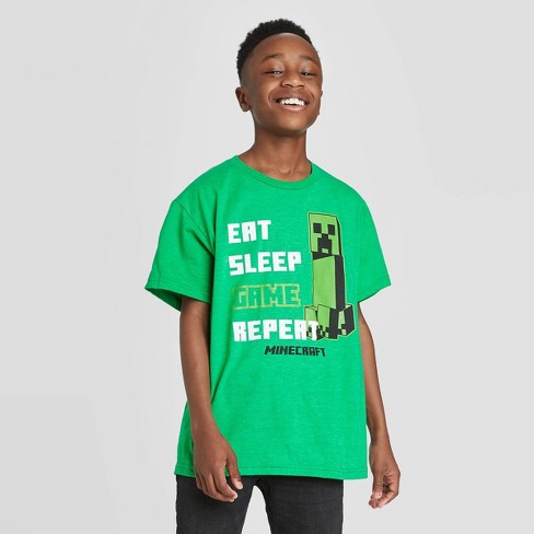 Boys Minecraft Game List Short Sleeve Graphic T Shirt Green Xxl Target - kids minecraft roblox tee shirt net kids size xs 45 green