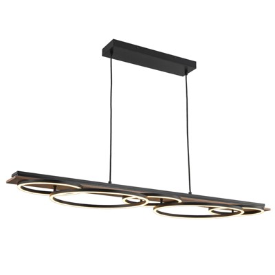 LLHZSY Integrated LED Wood Linear Pendant Chandelier 5-Light Fixture for Kitchen Island Dining Room