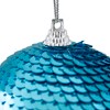 Northlight 3" Turquoise Blue Sequin Shatterproof Ball Christmas Ornament - 3 of 4