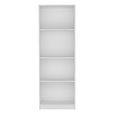 HomeRoots 71" White Wood Four Tier Bookcase