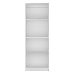 HomeRoots 71" White Wood Four Tier Bookcase - 1 of 4