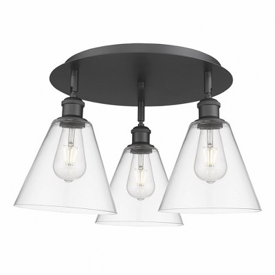Berkshire - 3 Light Flush Mount In Industrial Style-10.5 Inches Tall and 19.75 Inches Wide