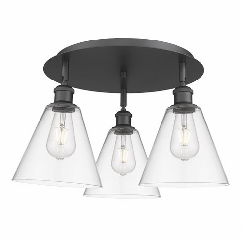 Innovations Lighting Berkshire 3 - Light Flush Mount in  Matte Black - image 1 of 1