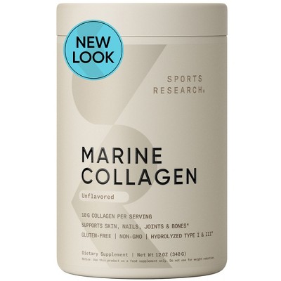 Sports Research Marine Collagen, Unflavored, 12 Oz (340 G) : Target