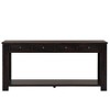 Rustic Pine Wood Console Table with Drawers and Open Shelf for Living Room and Hallway black - 2 of 4