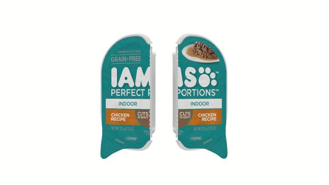 IAMS Perfect Portions Grain Free Chicken Cuts In Gravy Premium Adult Wet Cat Food Indoor - 2.6oz, 2 of 10, play video
