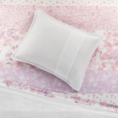 Twin/Twin XL Pink Floral Paisley Microfiber Duvet Cover Set