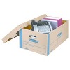 Bankers Box SmoothMove Prime Large Moving Boxes, Lift Lid, 24l x 15w x 10h, Kraft/Blue, 8/CT: Cardboard Packing Supplies - 2 of 3